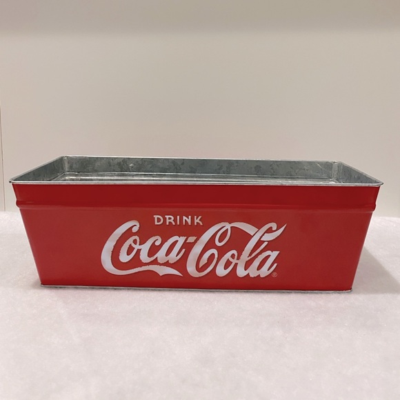 Coca Cola Themed Tin Planter Beverage Tub - Picture 1 of 9